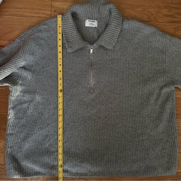 OLD NAVY Gray Ribbed Quarter Zip Sweater Women’s 2X Cotton Blend - Picture 9 of 9